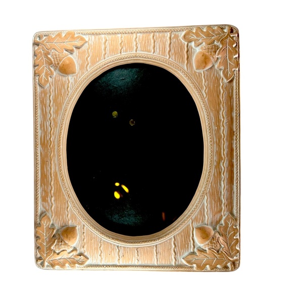Vtg Terracotta Ceramic Picture Frame Acorn Leaves Natural Autumn 11”x13” - Picture 1 of 8